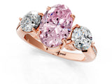 Rose gold Three-Stone Fancy Pink Oval Cut Diamond Channel Set Engagement Ring with Prong Setting_13