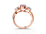 Rose gold Three-Stone Fancy Pink Oval Cut Diamond Channel Set Engagement Ring with Prong Setting_15
