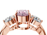 Rose gold Three-Stone Fancy Pink Oval Cut Diamond Channel Set Engagement Ring with Prong Setting_16