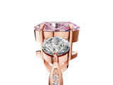 Rose gold Three-Stone Fancy Pink Oval Cut Diamond Channel Set Engagement Ring with Prong Setting_5