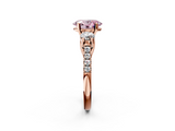 Rose gold Three-Stone Fancy Pink Oval  Cut Diamond Pavé Band with Four-Prong Setting_30