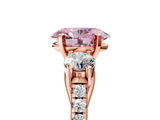 Rose gold Three-Stone Fancy Pink Oval  Cut Diamond Pavé Band with Four-Prong Setting_33