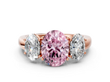 Rose gold Three-Stone Fancy Pink Oval  Cut Diamond Ring with Channel-Set Band and Four-Prong Setting_49