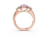 Rose gold Three-Stone Fancy Pink Oval  Cut Diamond Ring with Channel-Set Band and Four-Prong Setting_52