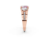 Rose gold Three-Stone Fancy Pink Oval  Cut Diamond Ring with Channel-Set Band and Four-Prong Setting_70