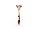 Rose gold Three-Stone Fancy Pink Oval  Cut Diamond Solitaire with Prong Setting and Classic Band_64