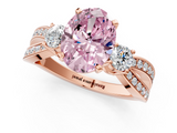 Rose gold Three-Stone Fancy Pink Oval  Cut Diamond Twist Band with Prong Setting_40