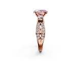 Rose gold Three-Stone Fancy Pink Oval  Cut Diamond Twist Band with Prong Setting_41
