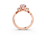 Rose gold Three-Stone Fancy Pink Oval  Cut Diamond Twist Band with Prong Setting_42