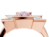 Rose gold Three Stone Fancy Pink Pear Cut Cut Channel Set Diamond Ring_4