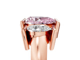 Rose gold Three Stone Fancy Pink Pear Cut Cut Channel Set Diamond Ring_5