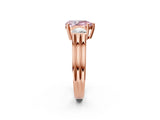 Rose gold Three-Stone Fancy Pink Pear Cut Cut Classic Band Prong Setting Ring_2