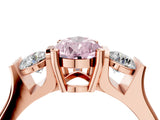 Rose gold Three-Stone Fancy Pink Pear Cut Cut Classic Band Prong Setting Ring_4
