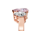 Rose gold Three-Stone Fancy Pink Pear Cut Cut Diamond Engagement Ring with Flat Band and Four-Prong Setting_17