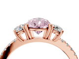 Rose gold Three-Stone Fancy Pink Pear Cut Cut Diamond Pavé Band with Prong Setting_19