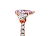 Rose gold Three-Stone Fancy Pink Pear Cut Cut Diamond Pavé Band with Prong Setting_20