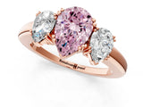 Rose gold Three-Stone Fancy Pink Pear Cut Cut Diamond Ring with Channel Set Band and Four-Prong Setting_25