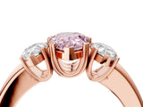 Rose gold Three-Stone Fancy Pink Pear Cut Cut Diamond Ring with Channel Set Band and Four-Prong Setting_4