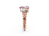 Rose gold Three-Stone Fancy Pink Pear Cut Cut Diamond Ring with Channel-Set Band and Prong Setting_2