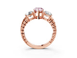 Rose gold Three-Stone Fancy Pink Pear Cut Cut Diamond Ring with Channel-Set Band and Prong Setting_3