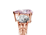 Rose gold Three-Stone Fancy Pink Pear Cut Cut Diamond Ring with Channel-Set Band and Prong Setting_5