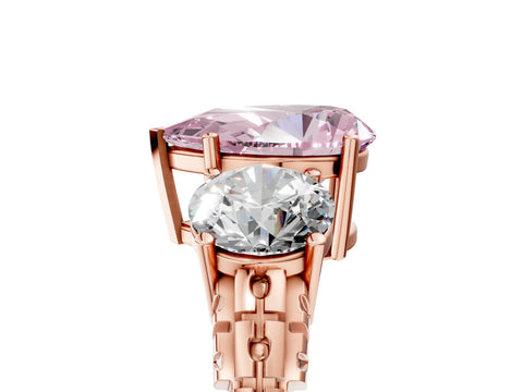 Rose gold Three-Stone Fancy Pink Pear Cut Cut Diamond Ring with Channel-Set Band and Prong Setting_5