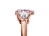 Rose gold Three-Stone Fancy Pink Pear Cut Cut Diamond Ring with Trillion Side Stones and Four-Prong Setting_8