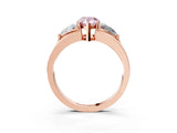 Rose gold Three-Stone Fancy Pink Pear Cut Cut Diamond Ring with Trillion Side Stones on a Split Shank Band_3