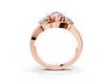 Rose gold Three-Stone Fancy Pink Pear Cut Cut Diamond Split Shank Prong Set Ring_3