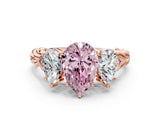 Rose gold Three-Stone Fancy Pink Pear Cut Diamond Braided Band Ring with Four-Prong Setting_40