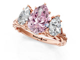 Rose gold Three-Stone Fancy Pink Pear Cut Diamond Braided Band Ring with Four-Prong Setting_41