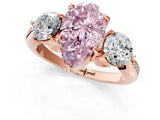 Rose gold Three-Stone Fancy Pink Pear Cut Diamond Channel Set Engagement Ring with Prong Setting_13