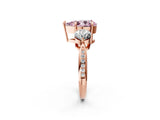 Rose gold Three-Stone Fancy Pink Pear Cut Diamond Channel Set Engagement Ring with Prong Setting_14