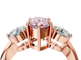 Rose gold Three-Stone Fancy Pink Pear Cut Diamond Channel Set Engagement Ring with Prong Setting_16