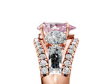 Rose gold Three-Stone Fancy Pink Pear Cut Diamond Engagement Ring with Pave Band and Prong Setting_5