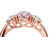 Rose gold Three-Stone Fancy Pink Pear Cut Diamond Engagement Ring with Prong Setting_7