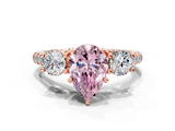 Rose gold Three-Stone Fancy Pink Pear  Cut Diamond Pavé Band with Four-Prong Setting_28