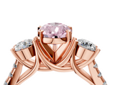 Rose gold Three-Stone Fancy Pink Pear  Cut Diamond Pavé Band with Four-Prong Setting_32