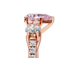 Rose gold Three-Stone Fancy Pink Pear  Cut Diamond Pavé Band with Four-Prong Setting_33