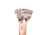 Rose gold Three-Stone Fancy Pink Pear  Cut Diamond Ring with Channel-Set Band and Four-Prong Setting_54
