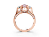 Rose gold Three-Stone Fancy Pink Pear  Cut Diamond Ring with Channel-Set Band and Four-Prong Setting_55