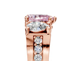 Rose gold Three-Stone Fancy Pink Pear  Cut Diamond Ring with Channel-Set Band and Four-Prong Setting_57