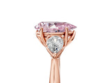 Rose gold Three-Stone Fancy Pink Pear Cut Diamond Ring with Pear  Side Stones in Four-Prong Setting_17