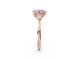 Rose gold Three-Stone Fancy Pink Pear Cut Diamond Ring with Pear  Side Stones in Four-Prong Setting_50