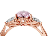 Rose gold Three-Stone Fancy Pink Pear Cut Diamond Ring with Pear  Side Stones in Four-Prong Setting_52