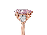 Rose gold Three-Stone Fancy Pink Pear Cut Diamond Ring with Pear  Side Stones in Four-Prong Setting_53