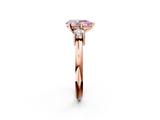 Rose gold Three-Stone Fancy Pink Pear  Cut Diamond Solitaire with Prong Setting and Classic Band_49