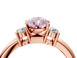 Rose gold Three-Stone Fancy Pink Pear  Cut Diamond Solitaire with Prong Setting and Classic Band_51