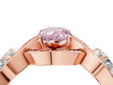 Rose gold Three-Stone Fancy Pink Pear Cut Diamond Wave Pave Band with Prong Setting_28