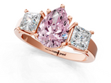Rose gold Three-Stone Fancy Pink Pear  Cut Solitaire Ring with Prong Setting_4